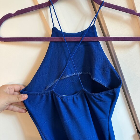 Used (Very Good) Missguided Vivian Strappy Bandage Bodycon Dress Cobalt Blue - Picture 4 of 7